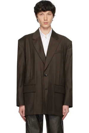 Feng Chen Wang Veston brun à revers tailleur