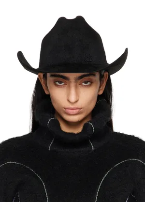 Ruslan Baginskiy Chapeau de cowboy mou noir à monogramme