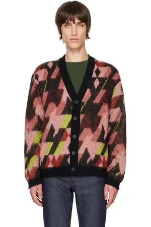 Maison Kitsuné Cardigan multicolore en mohair à motif en jacquard