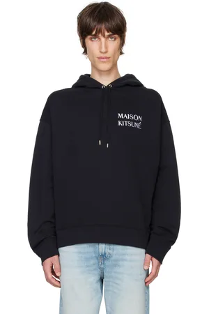 Maison Kitsuné Pull à capuche surdimensionné noir à image