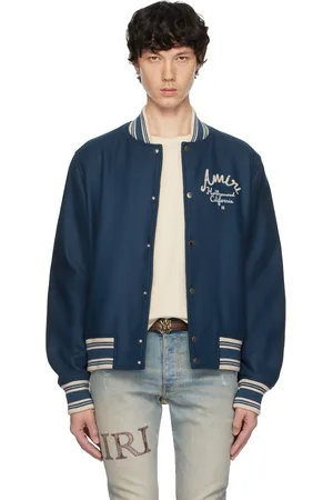 AMIRI Blouson aviateur bleu à logos modifiés
