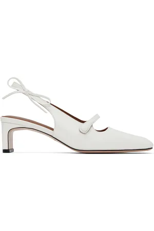 Shushu/Tong Chaussures à talon bottier blanches à bout carré et à boucle