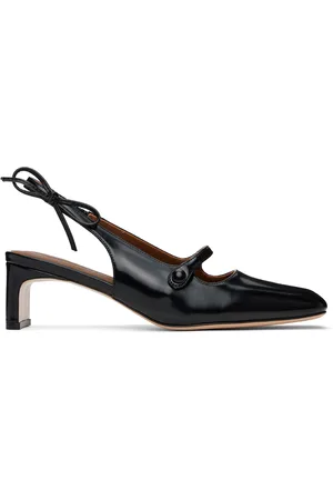 Shushu/Tong Chaussures à talon bottier noires à bout carré et à boucle