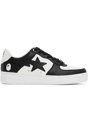 BAPE Baskets #4 noir et blanc à étoiles emblématiques