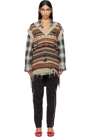 DOUBLET Gilet surdimensionné en Fair Isle