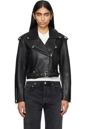 Citizens of Humanity Blouson motard écourté Kindra noir en cuir