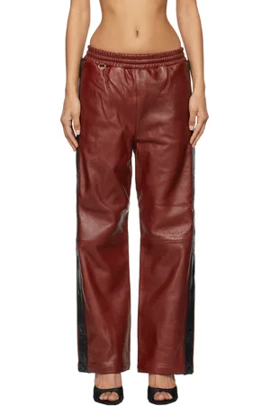 DOUBLET Pantalon de basketball rouge en cuir