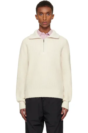 HUGO BOSS Col roulé blanc cassé en laine vierge