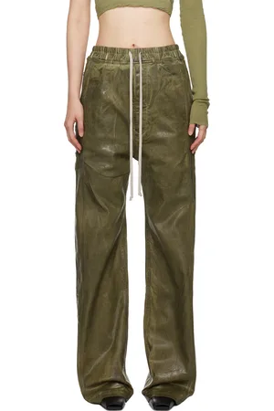 Rick Owens Jean vert à fentes à boutons-pression - Porterville