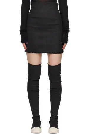 Rick Owens Minijupe noire en denim - Porterville Dirt