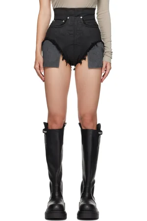 Rick Owens Short Dirt noir en denim à doublures visibles - Porterville