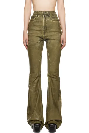 Rick Owens Jean semi-évasé Bolan vert - Porterville