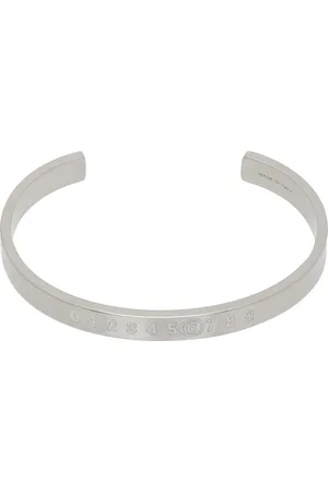 Maison Margiela Bracelet manchette argenté à logo numérique