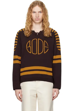 BODE Pull de style hockey brun et jaune