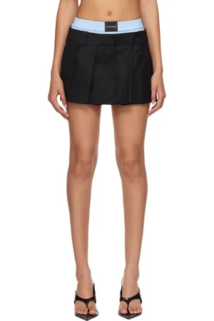 Alexander Wang Jupe-short noire à taille étagée de style boxer