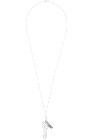 Maison Margiela Collier ciré blanc à pendentif de clé
