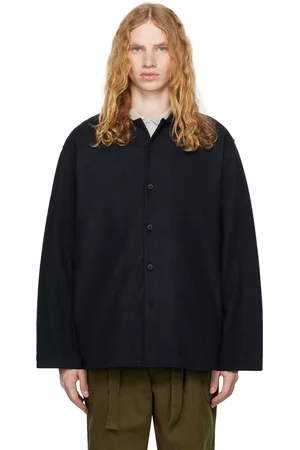 Document Chemise surdimensionnée bleu marine en jersey épais de laine