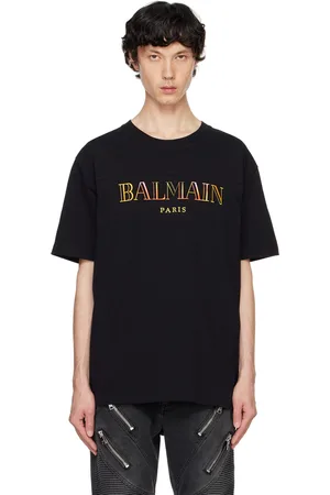 Balmain T-shirt rétro noir à logo brodé