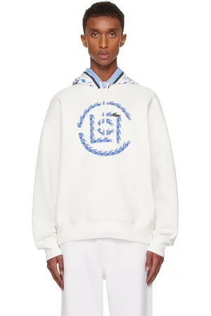 Lacoste Pull à capuche blanc à logos édition CLOT