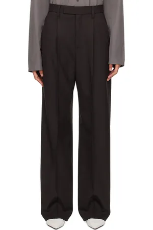 MARIA MCMANUS Pantalon ample brun à taille haute