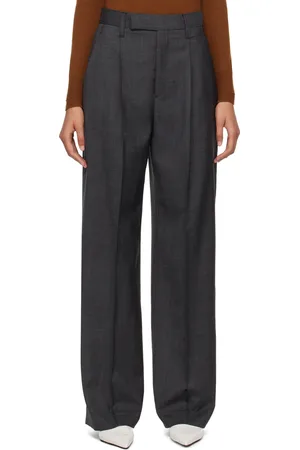 MARIA MCMANUS Pantalon ample gris à taille haute