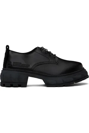 VIRON Derbys Alter noirs en cuir synthétique AppleSkin™ exclusifs à SSENSE