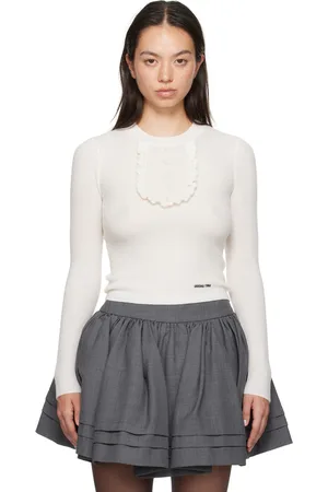 Shushu/Tong Pull blanc à encolure arrondie