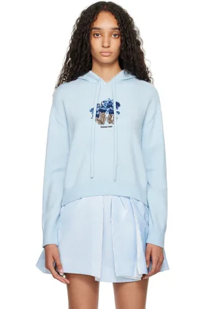 Shushu/Tong Pull à capuche bleu en tricot