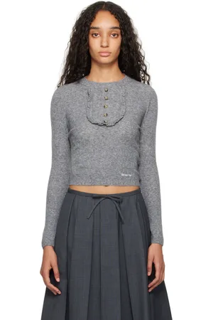Shushu/Tong Pull gris en tricot à encolure arrondie