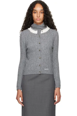 Shushu/Tong Cardigan gris à garniture à l