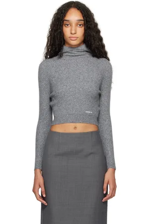 Shushu/Tong Pull à capuche gris en tricot