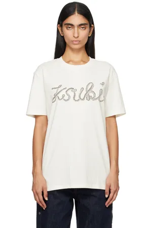 KSUBI T-shirt blanc cassé à logo modifié et à image