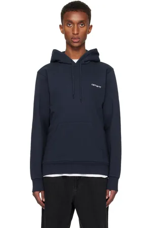 Carhartt Pull à capuche bleu marine à logo Script brodé