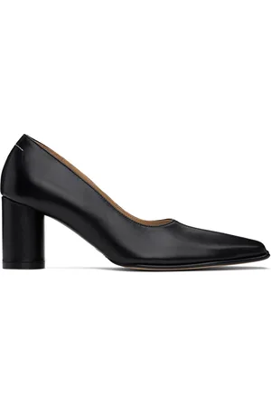 Maison Margiela Chaussures à talon bottier noires en cuir nappa