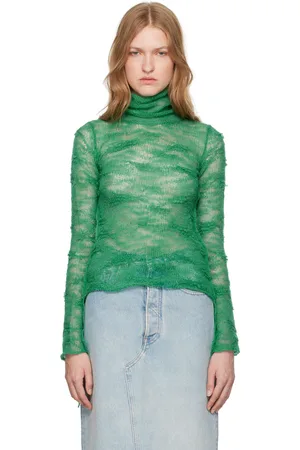 Maison Margiela Col roulé vert à écusson à logo numérique
