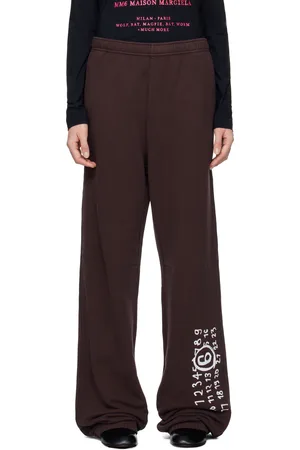Maison Margiela Pantalon de survêtement mauve en jersey bouclette