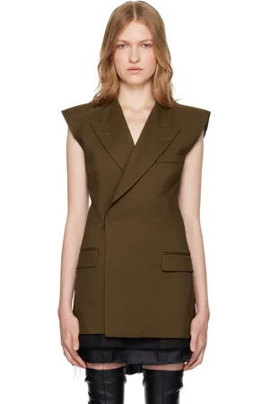 Maison Margiela Gilet kaki en sergé à double boutonnage