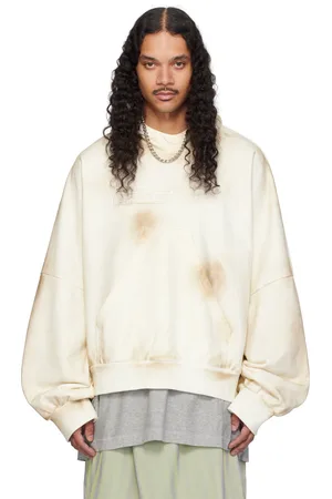 NAMESAKE Pull à capuche Ports blanc cassé à effet taché et à logo gaufré