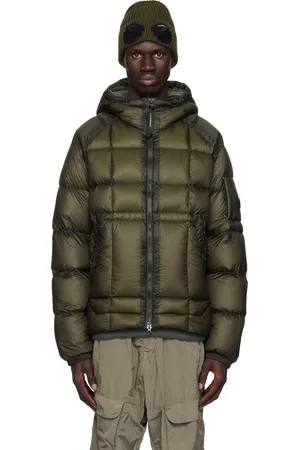 C.P. Company Blouson long kaki en D.D. Shell rembourré en duvet à capuche