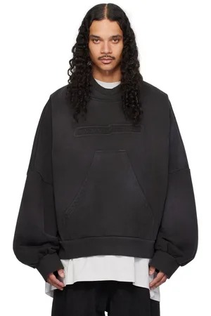 NAMESAKE Pull à capuche Ports noir à effet délavé et à logo gaufré