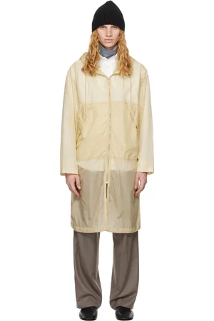 Auralee Manteau jaune en taffetas léger et lavé de nylon