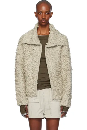 OPEN YY Cardigan beige en tricot de fil bouclé