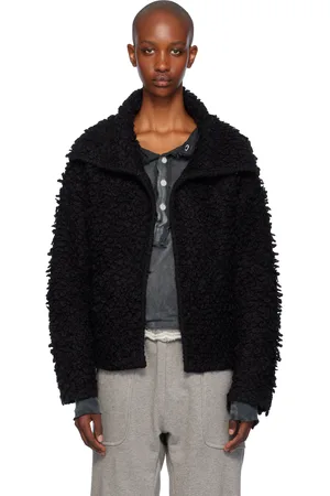 OPEN YY Cardigan noir en tricot de fil bouclé