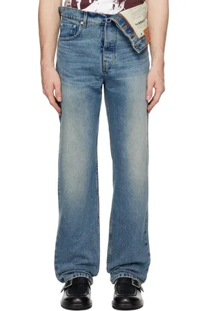 Y / PROJECT Jean bleu à taille asymétrique - Evergreen