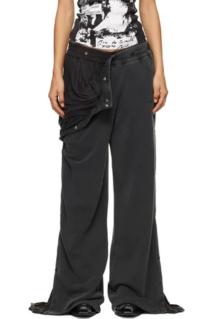 Y / PROJECT Pantalon de survêtement gris à panneau à boutons-pression