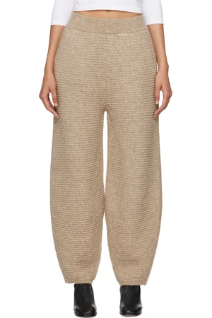 Lauren Manoogian Pantalon de détente taupe en tricot texturé