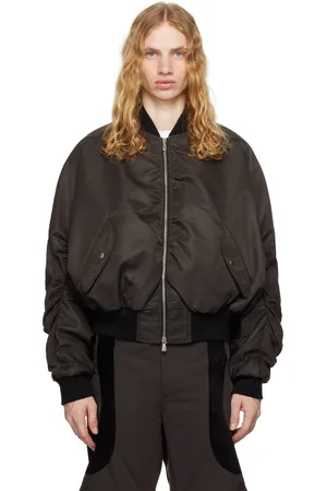 CMMAWEAR Blouson aviateur brun en à assemblage arrondi