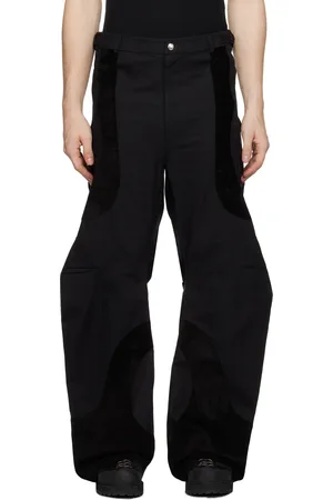 CMMAWEAR Pantalon noir à panneaux et à pinces