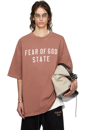 FEAR OF GOD T-shirt bourgogne à col ras du cou