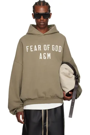FEAR OF GOD Pull à capuche kaki en molleton épais